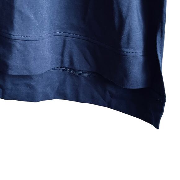 Eileen Fisher Navy Jersey Shift T-Shirt Dress 3X Organic Cotton Stretch Midi - Picture 4 of 7